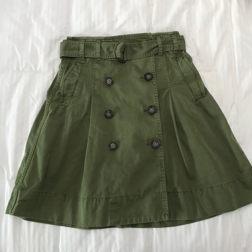 J. Crew Green A-Line Skirt - Picture 2 of 5